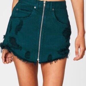 Carmar Beatrice bottle green denim skirt size 25